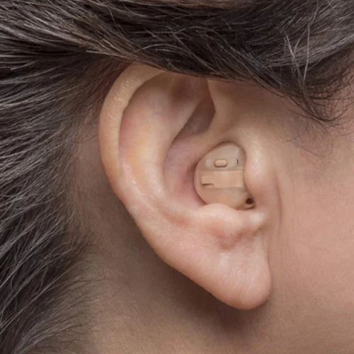 Custom in-the-ear hearing aid in the outer ear